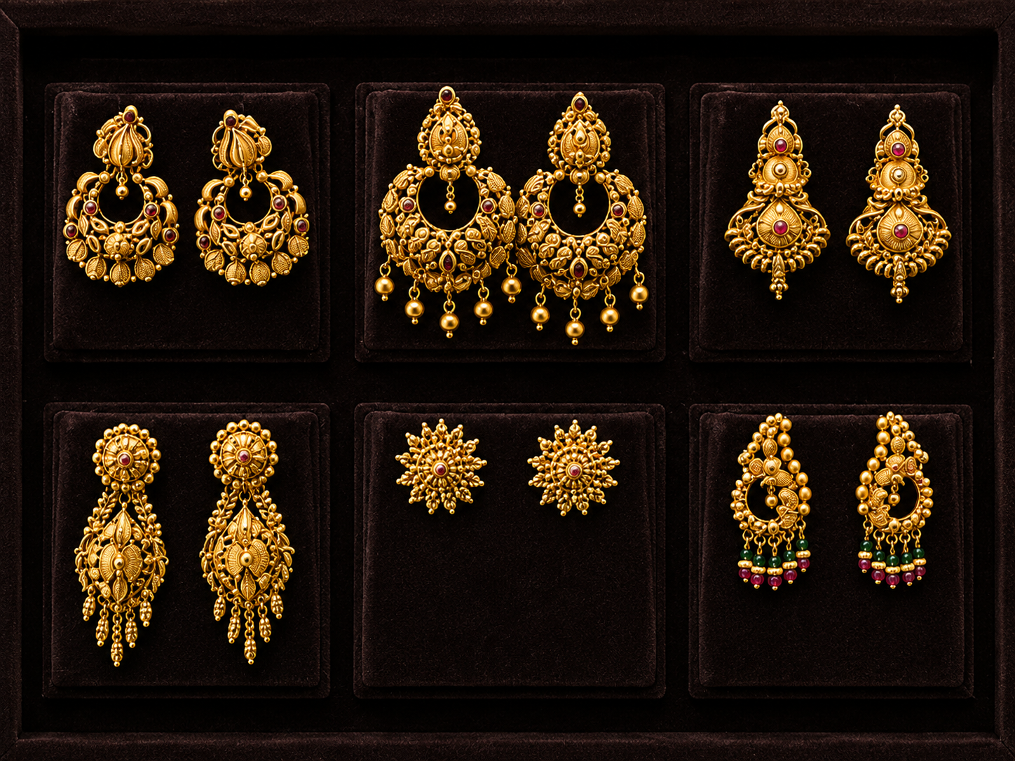 Earrings / Temple Work at Sapthagiri Jewellery Works